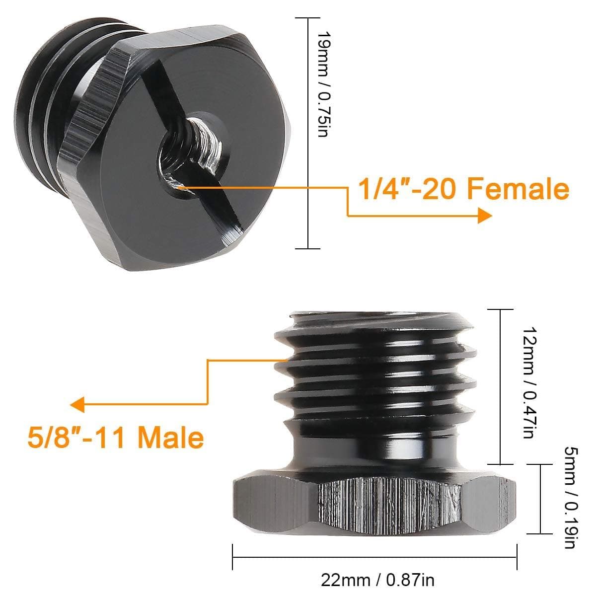 HUEPAR Thread Adapter 1/4\" Female to 5/8\" Male for Tripods - Spare Parts - Spare Parts