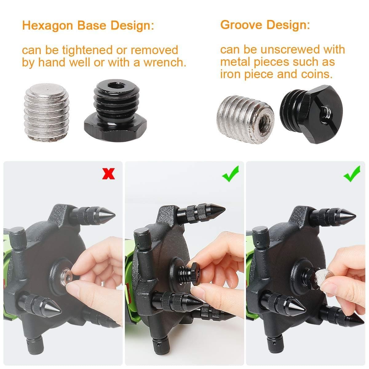HUEPAR Thread Adapter 1/4\" Female to 5/8\" Male for Tripods - Spare Parts - Spare Parts