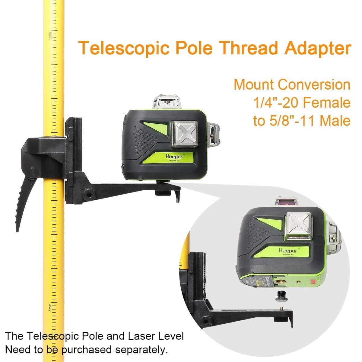 HUEPAR Thread Adapter 1/4\" Female to 5/8\" Male for Tripods - Spare Parts - Spare Parts