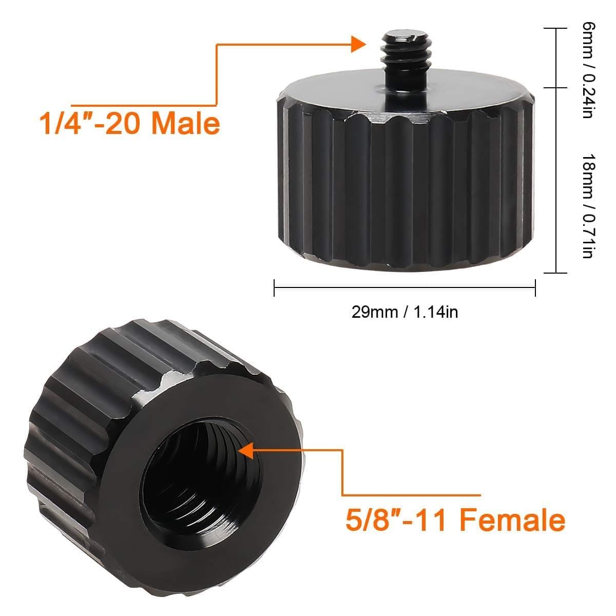 HUEPAR Thread Adapter 5/8\"-11 Female to 1/4\"-20 Male for Tripods - Spare Parts - Spare Parts