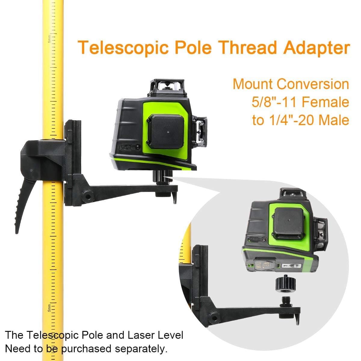 HUEPAR Thread Adapter 5/8\"-11 Female to 1/4\"-20 Male for Tripods - Spare Parts - Spare Parts
